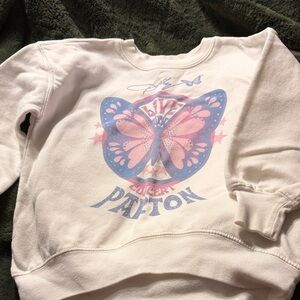Old Navy White Sweatshirt with Pink Butterfly Design